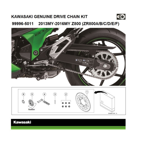 Kawasaki Genuine chain and sprocket kit